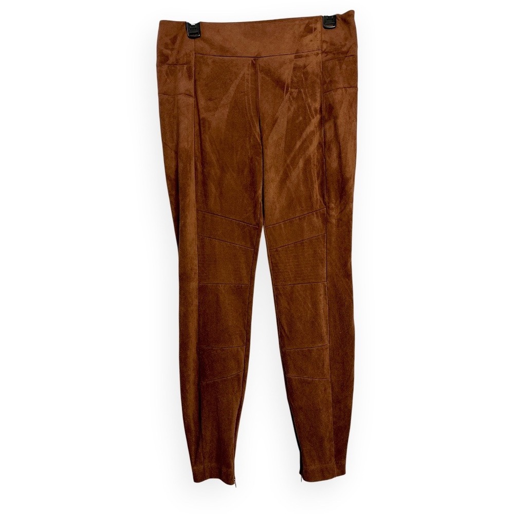 Sundance Brown Faux Suede Boho Ankle Pants Size 8 High Rise Stretch Trousers - Picture 3 of 10